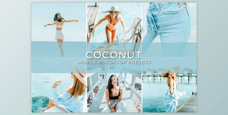 5 Coconut Lightroom Presets By TheWayfarerShoppe (Mob, Desk)