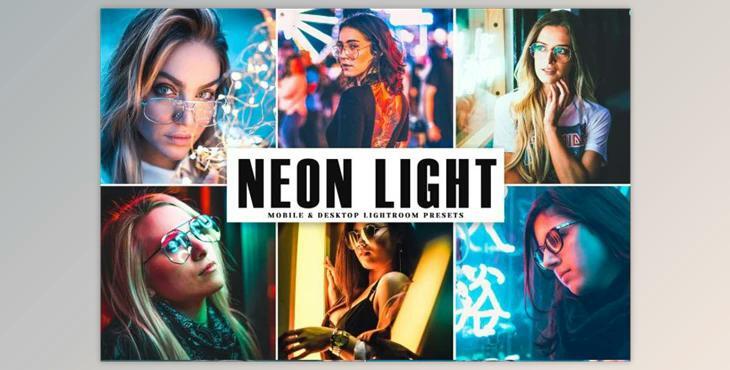 Neon Light Pro Lightroom Presets CreativeMarket 4041707