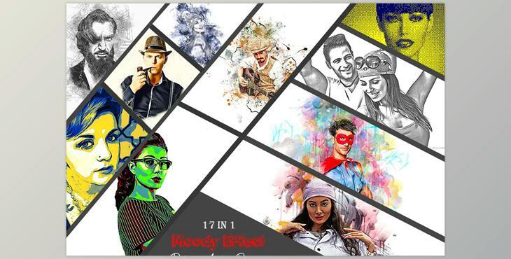 17 in 1 Moody Effect PS Action CreativeMarket - 7401013