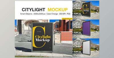 Citylight Outdoor Advertising Mockup CreativeMarket - 7259192