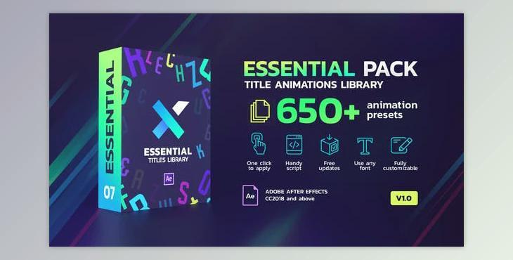 TypeX - Essential Pack: Title Animation Presets Library (Videohive 25736756) - AE Project
