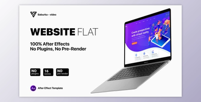 Website Presentation // Flat Mockup (Videohive 23348869) - AE Project