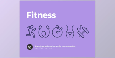 64 Fitness Icons playful personality