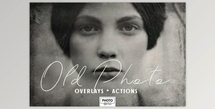 Old Photo Effect Overlays + Actions (jpg, atn, pdf)