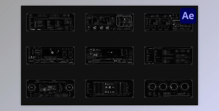 Hud Large Screens for After Effects (Videohive 52680718) - AE Project