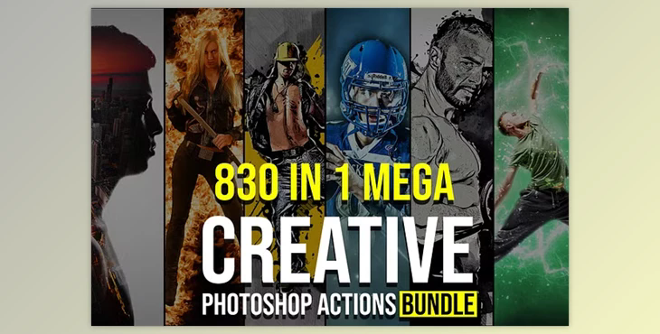 830 Creative Photoshop Action BUNDLE CreativeMarket - 5132672