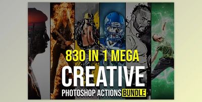 830 Creative Photoshop Action BUNDLE CreativeMarket - 5132672