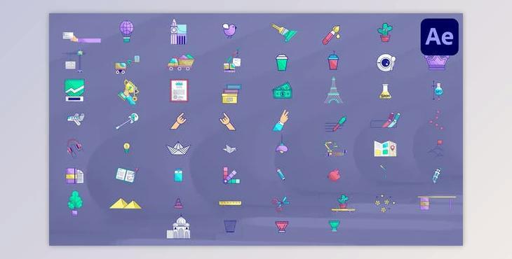 Miscellaneous Icons for After Effects (Videohive 50928581) - AE Project