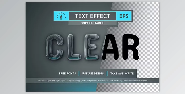 Clear Editable Text Effect - 196280193