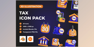 UI8 – Tax 3D Icon Set