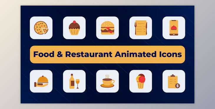 Food & Restaurant Animated Icons (Videohive 50552202) - AE Project
