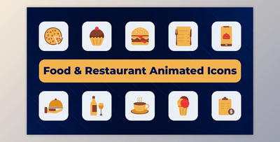 Food & Restaurant Animated Icons (Videohive 50552202) - AE Project