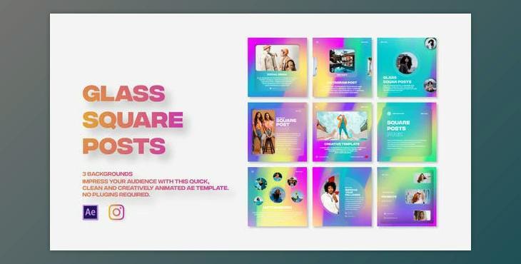 Glass Square Posts (Videohive 30268869) - AE Project