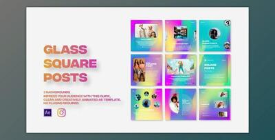 Glass Square Posts (Videohive 30268869) - AE Project