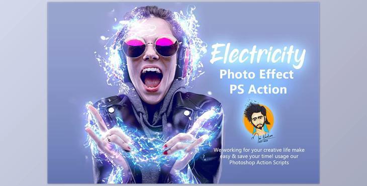 Electricity Photo Effect PS Action CreativeMarket-5417654