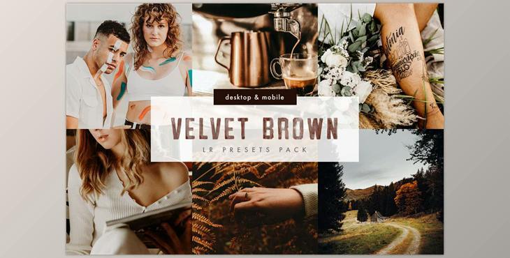 Velvet Brown Lightroom Presets Pack CreativeMarket-5999802 (XMP, LRTEMPLATE, DNG)