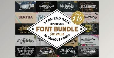 Fontbundles 76 Fonts in 1 Font Collection