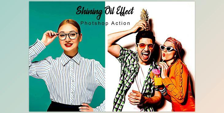 Shining Oil Effect Photoshop Action CreativeMarket - 7516920