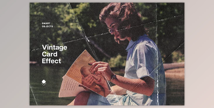 Vintage Card Photo Effect - 92015516