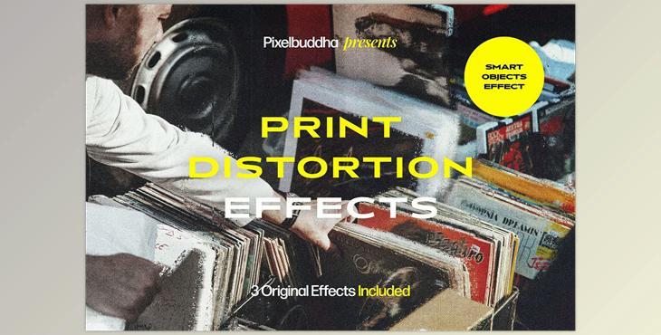 Print Distortion Effects CreativeMarket - 7083388