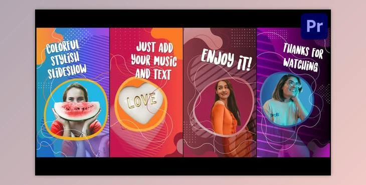 Colorful Social Media Slideshow - Premiere Pro MOGRT (Videohive 33365257)