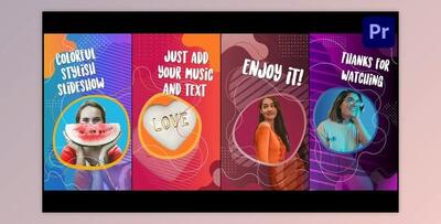 Colorful Social Media Slideshow - Premiere Pro MOGRT (Videohive 33365257)