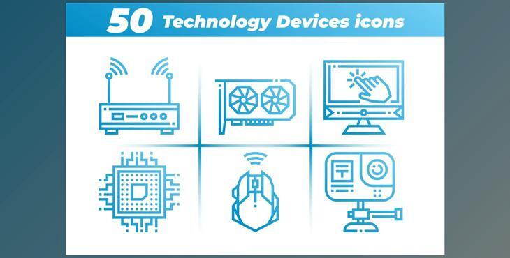 50 Technology Devices Icons