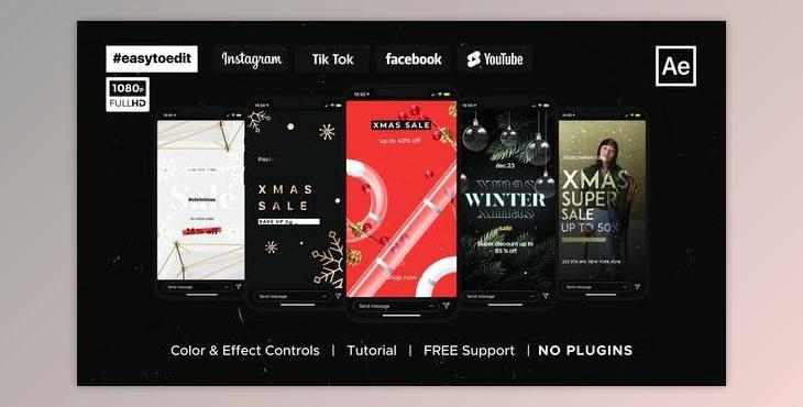 Christmas Instagram Stories (VideoHive 35136142) - AE Project