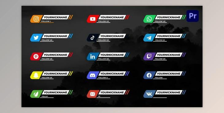 Social Media Lower Thirds Premiere Pro V.4 (VideoHive 37813151)