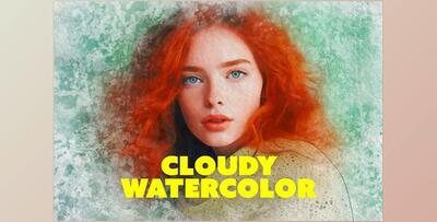 Cloudy Watercolor Photoshop Effect