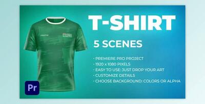 T-shirt II - 5 Scenes Mockup Template - Animated Mockup PREMIERE (Videohive 34396807) - PR Project
