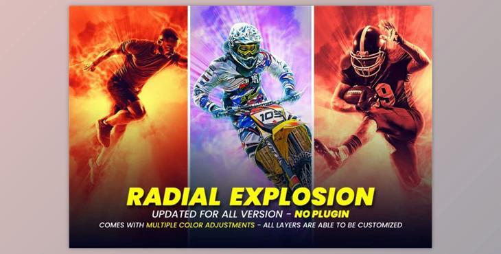 Radial Explosion Photoshop FX By U_Design