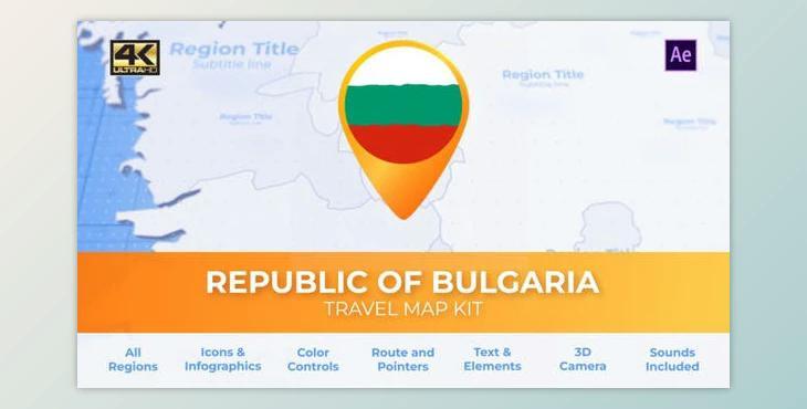 Bulgaria Map - Republic of Bulgaria Travel Map (Videohive 39229702) - AE Project