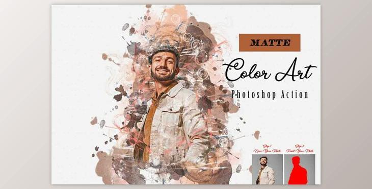 Matte Color Art Photoshop Action CreativeMarket - 13462930