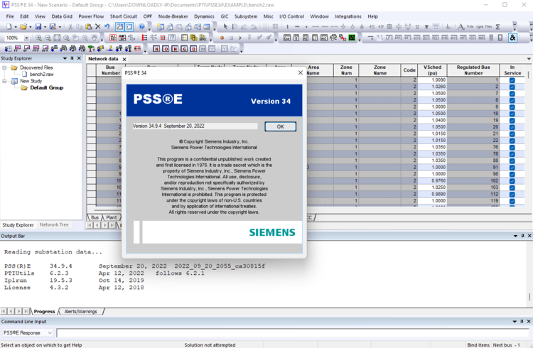 PSS®E 35.5 x64 / 34.9 x86