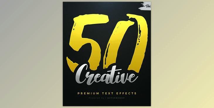 50 Creative Text Effects Bundle Two Graphicriver-21206282 (PSD, ASL)