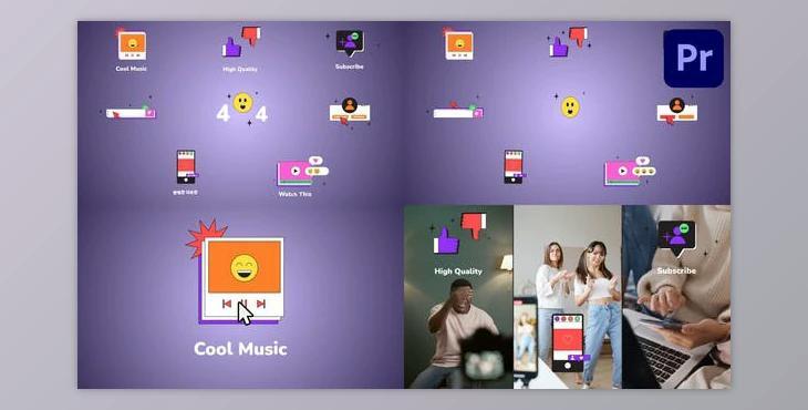 Internet Browser Interface Icons And Titles for Premiere Pro (Videohive 52634453)