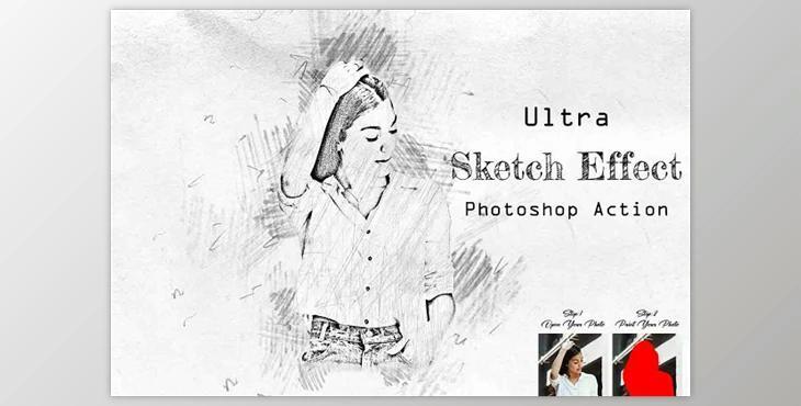 Ultra Sketch Effect Photoshop Action Creativemarket - 16488416