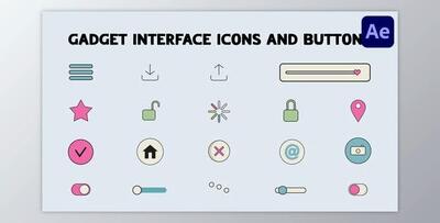 Gadget Interface Icons And Buttons for After Effects (Videohive 52508588) - AE Project