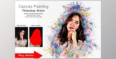 Canvas Painting Photoshop Action CreativeMarket-5370490
