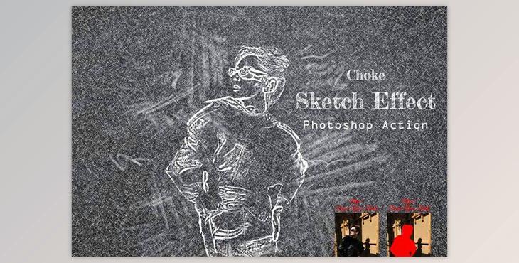 Choke Sketch Effect Photoshop Action
