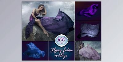 100 Flying Fabric Overlays (flying dress, flowing silk)