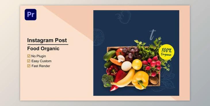 Food Organic Instagram Post Mogrt 10 (Videohive 33693424)