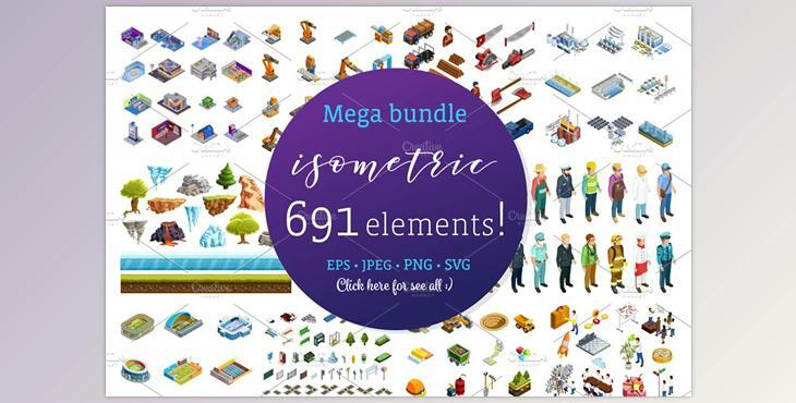 CreativeMarket - Mega Isometric Set 1493905