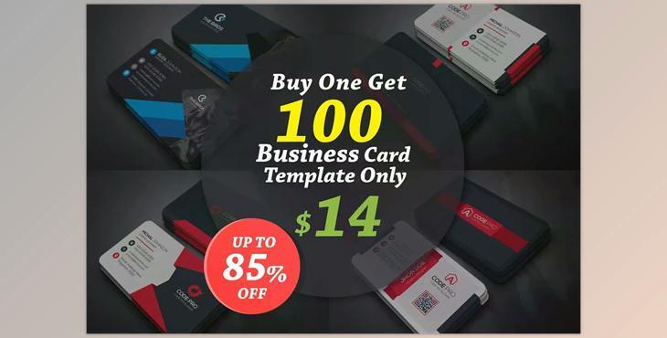 100 Business Cards Bundle CreativeMarket - 3243405