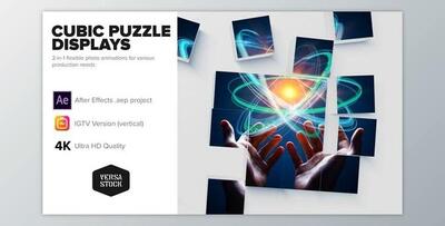 Cubic Puzzle Promo Cards 4K and Social (Videohive 31083148) - AE Project