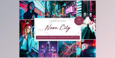 15 x Lightroom Presets, Neon City CreativeMarket-5962657 (DNG, LRTEMPLATE, XMP)