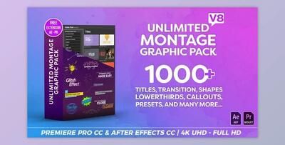 Montage Graphic Pack / Titles / Transitions / Lower Thirds and more V8.2 (Videohive 23449895) - PR Project