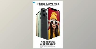 iPhone 12 Pro Layered PSD Mock-ups in 4 Colors GraphicRiver-28986984