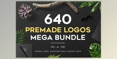 640 Premade Logos Mega Bundle By XpertgraphicD